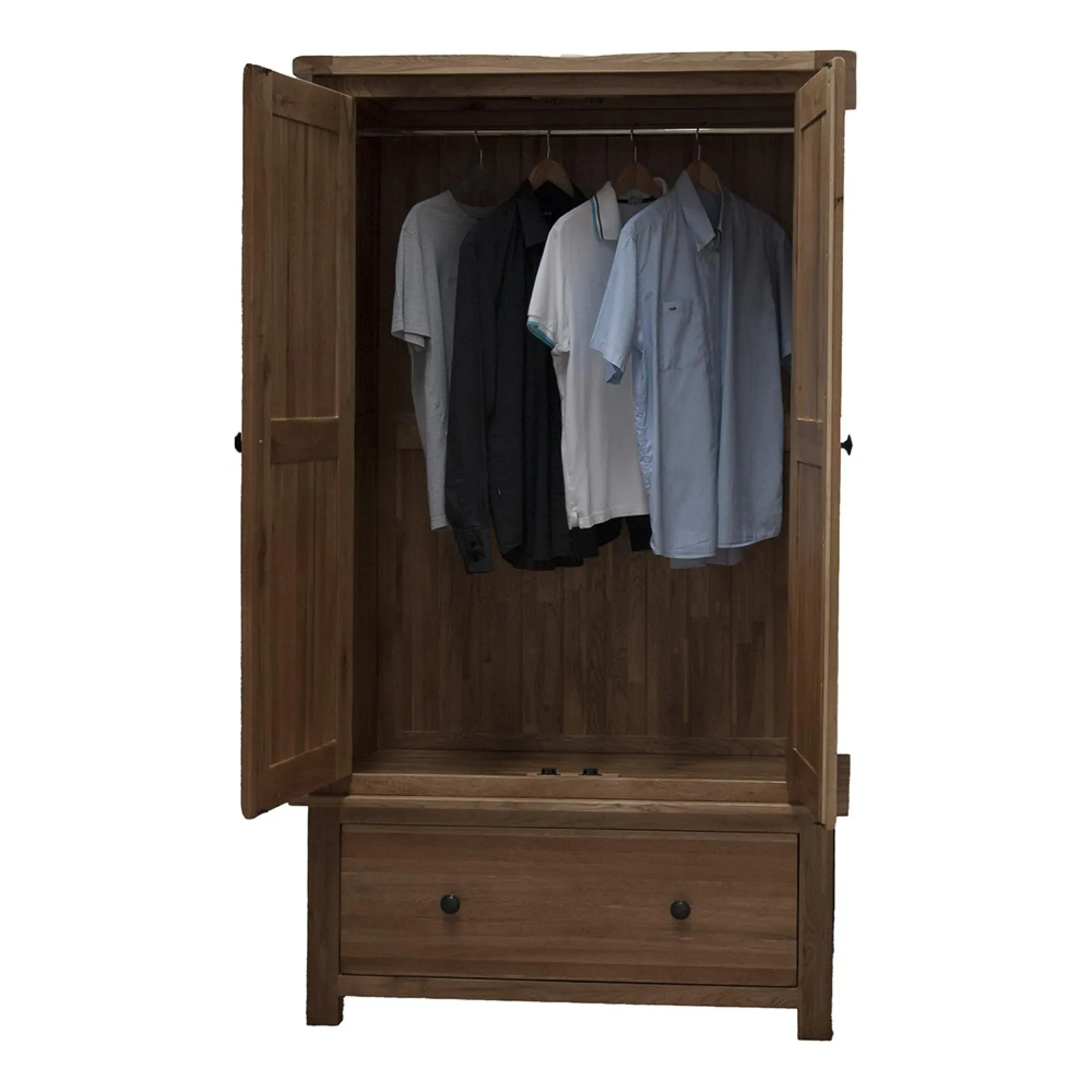 Rutland Oak 2 Door 1 Drawer Wardrobe - Oak