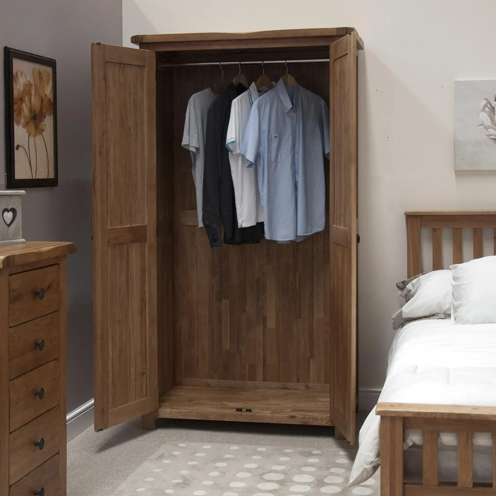 Rutland Oak 2 Door Wardrobe - Oak