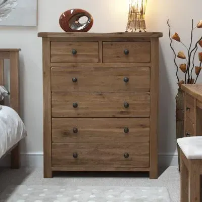 Rutland Oak 4+2 Drawer Chest - Lacquered