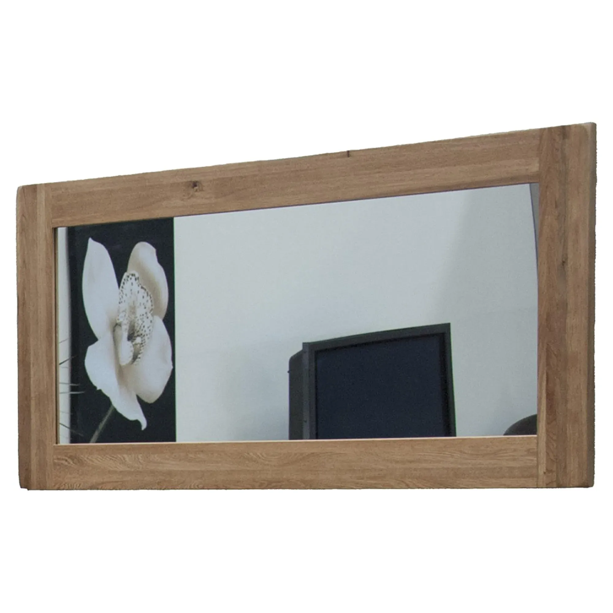 Rutland Oak Large Rectangular Wall Mirror - Lacquered