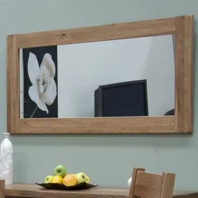 Rutland Oak Large Rectangular Wall Mirror - Lacquered