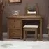 Rutland Single Pedestal Dressing Table with Stool - Oak