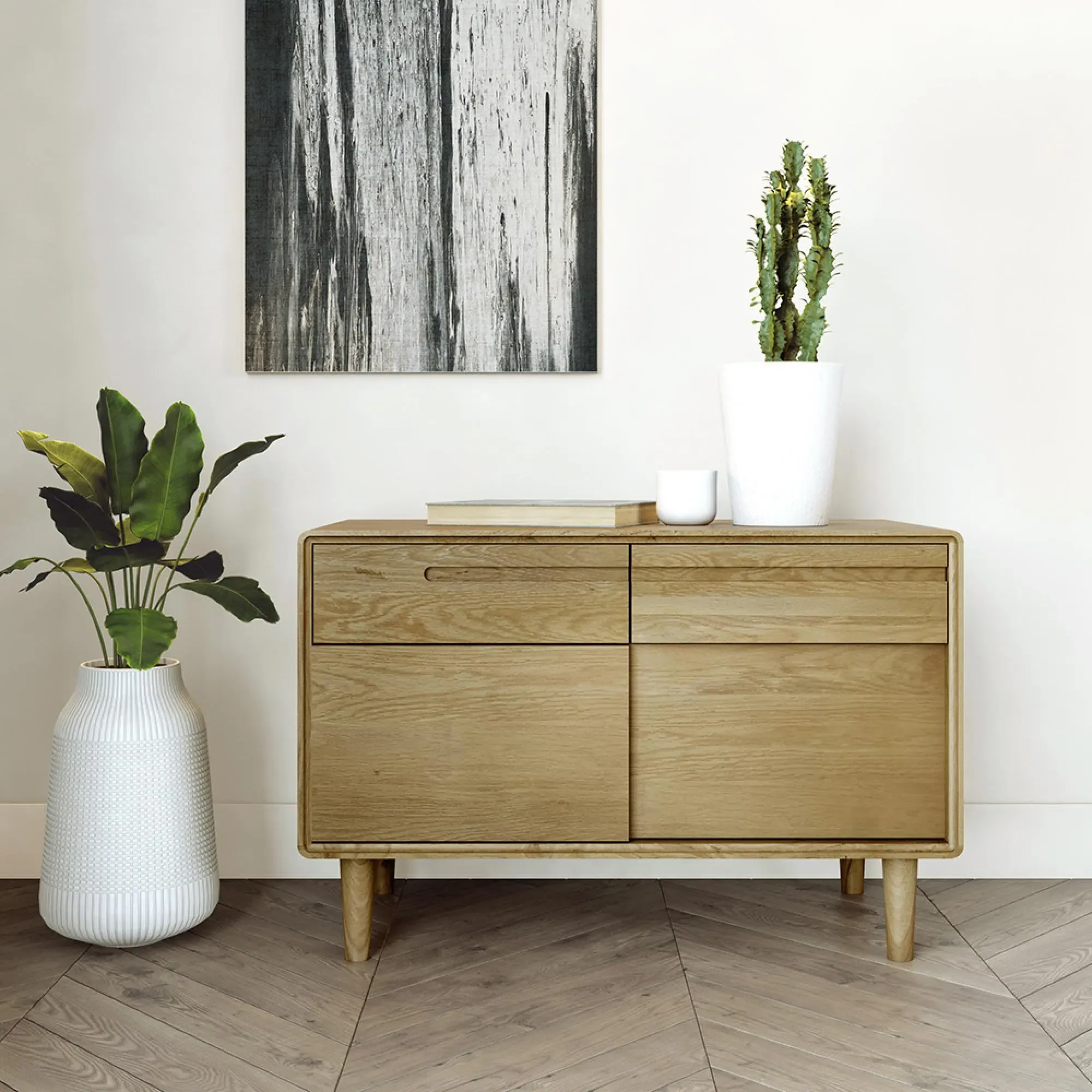 Scandic Oak Small Cabinet - Lacquered