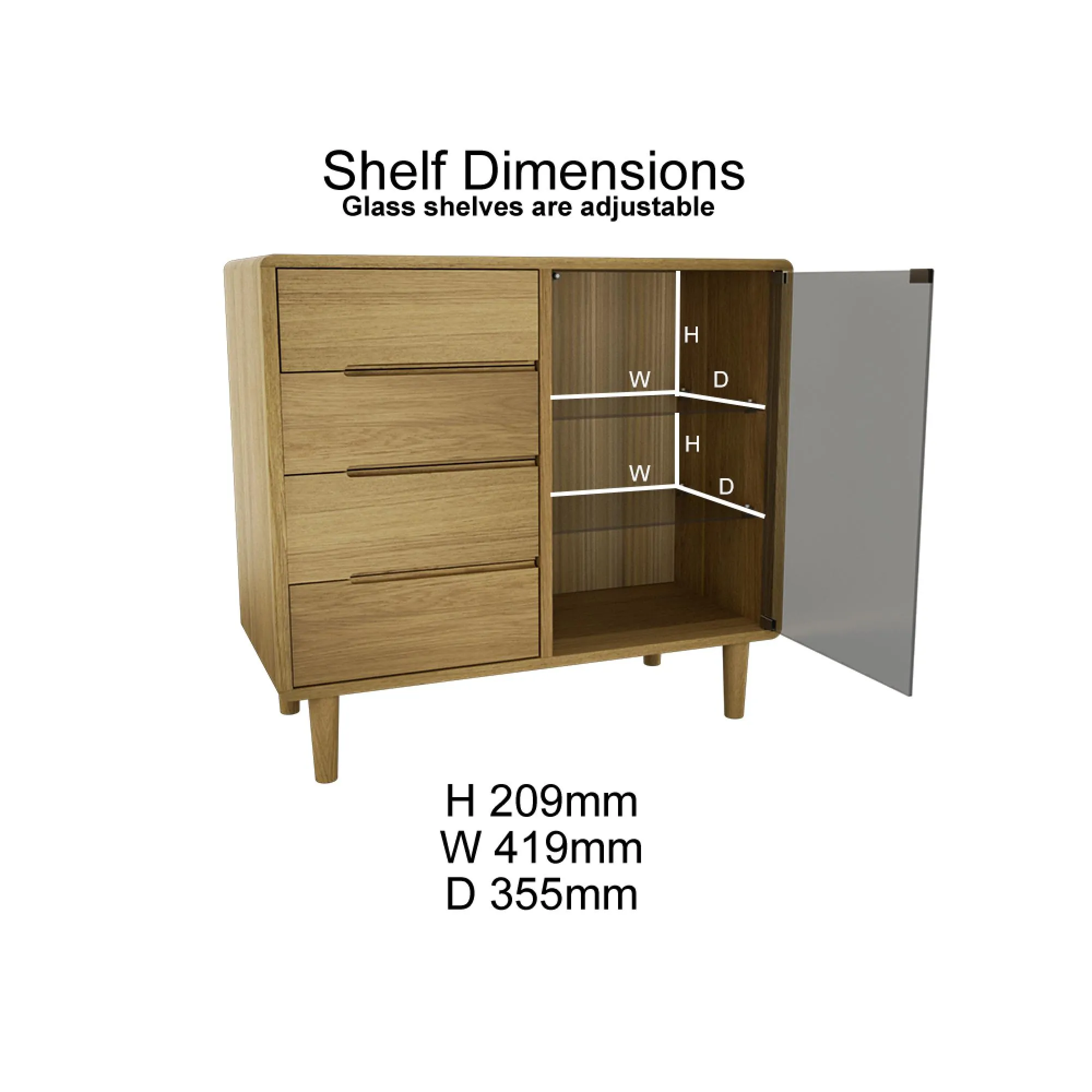 Scandic Oak Small Glazed Chest - Lacquered