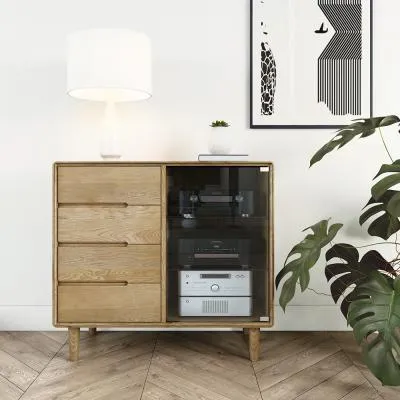 Scandic Oak Small Glazed Chest - Lacquered