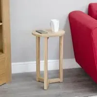 Studio Oak Round Occasional Lamp Table - Lacquered