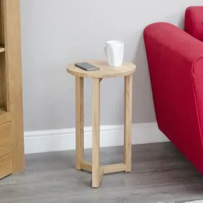 Studio Oak Round Occasional Lamp Table - Lacquered image