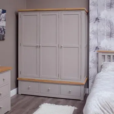Sussex 3 Door 3 Drawer Wardrobe - Painted image