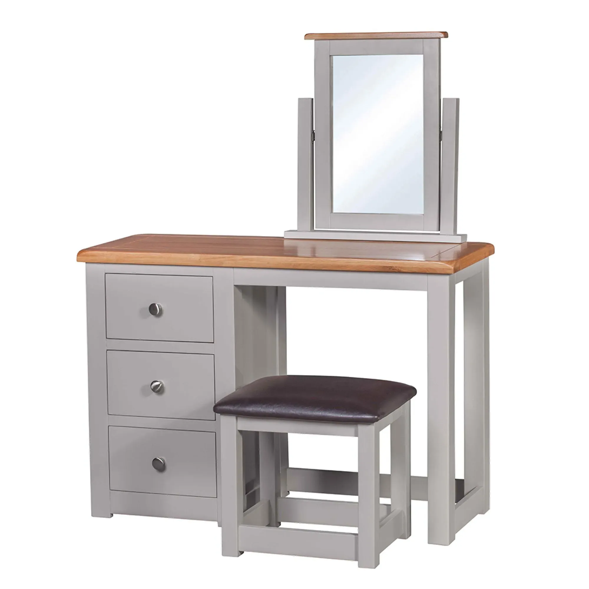 Sussex Single Pedestal Dressing Table with Stool - Painted