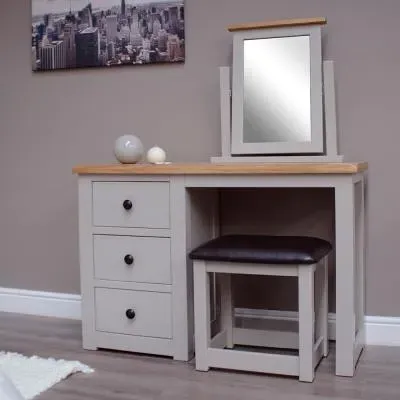 Sussex Single Pedestal Dressing Table with Stool - Painted