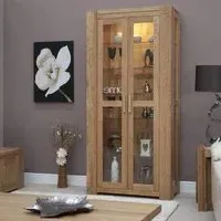 Trend Oak Glass Display Cabinet - Lacquered