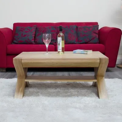 Trend Oak Medium Coffee Table with X Leg - Lacquered image