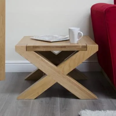 Trend Oak Small Coffee Table with X Leg - Lacquered
