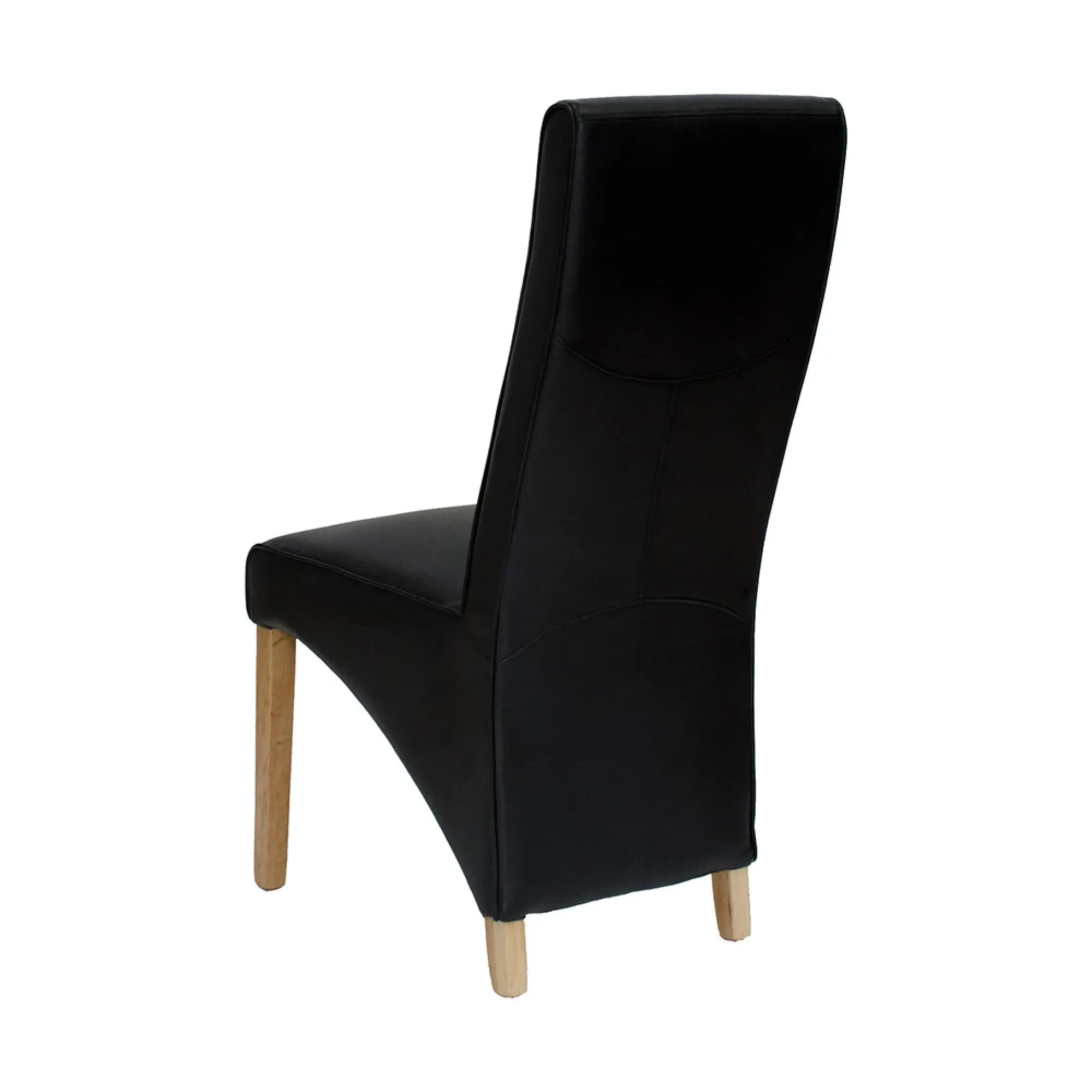 Wayne Dining Chair Set of 2 - Matt Black, Bonded Leather