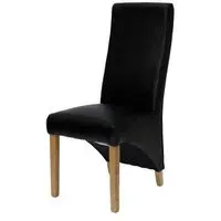 Wayne Dining Chair Set of 2 - Matt Black, Bonded Leather