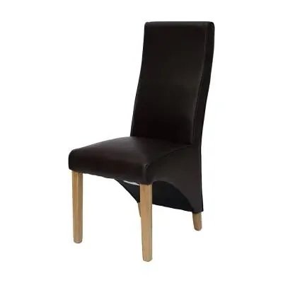 Wayne Dining Chair Set of 2 - Matt Brown, Bonded Leather