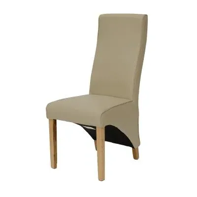 Wayne Dining Chair Set of 2 - Matt Ivory, Bonded Leather