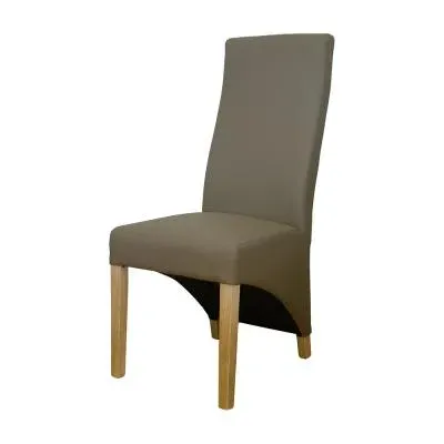 Wayne Dining Chair Set of 2 - Mushroom, Bonded Leather