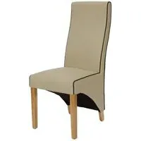 Wayne Dining Chair with Contrast Piping - Ivory