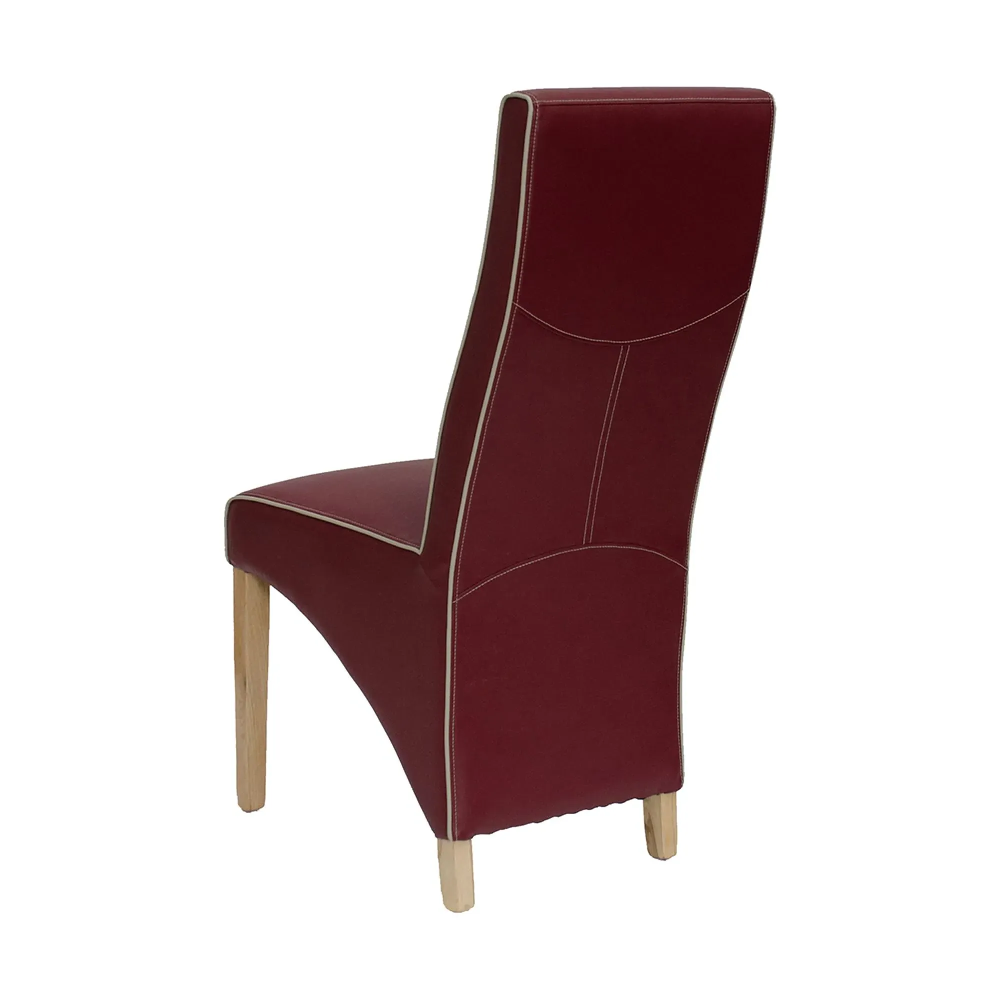 Wayne Dining Chair with Contrast Piping - Red