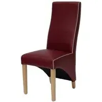 Wayne Dining Chair with Contrast Piping - Red
