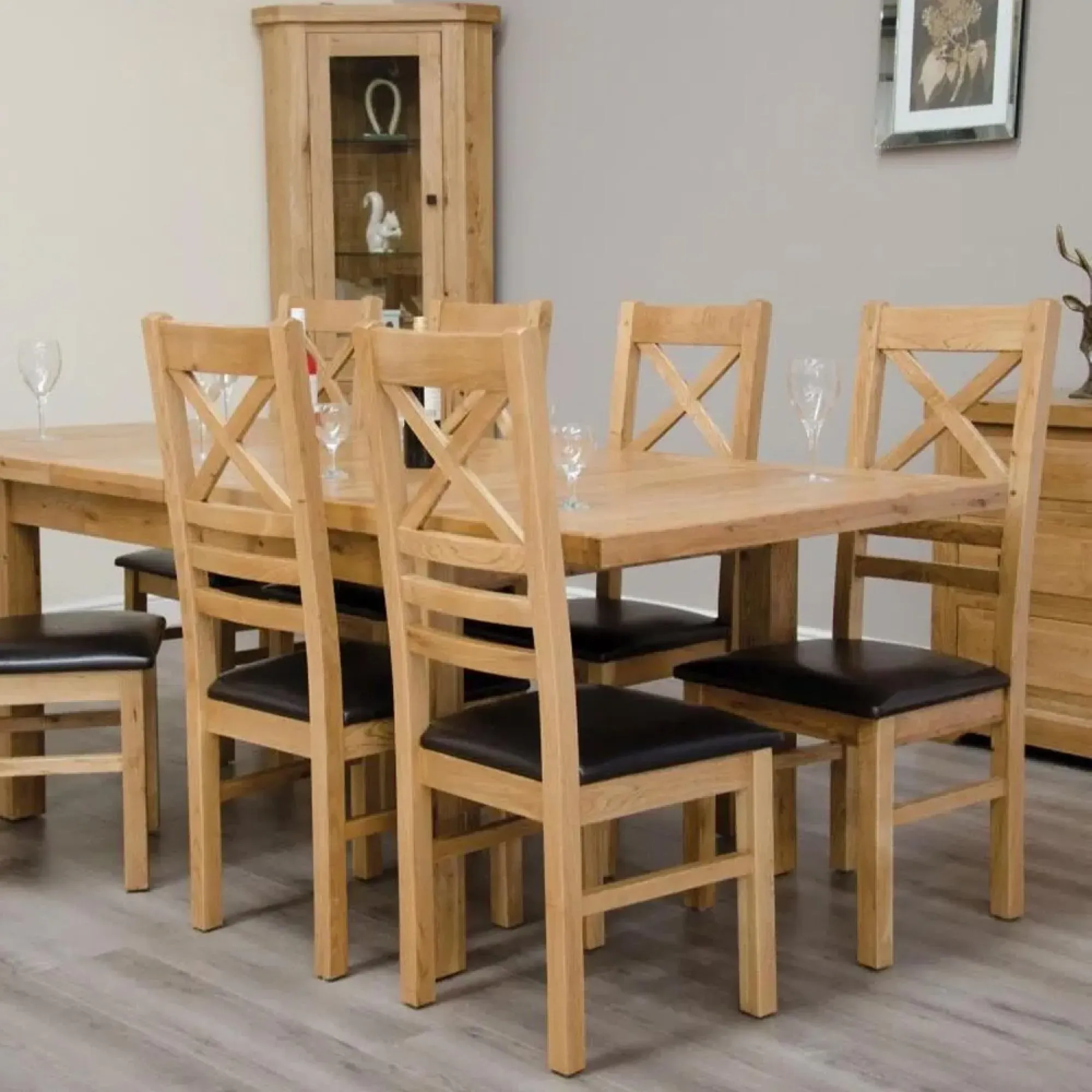 Winchcombe Cross Back Dining Chair Set - Oak