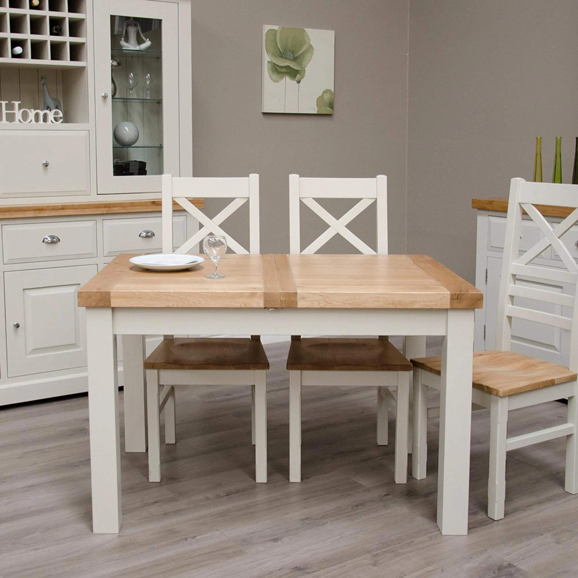 Winchcombe Extending Dining Table and Cross Back Chairs - Painted