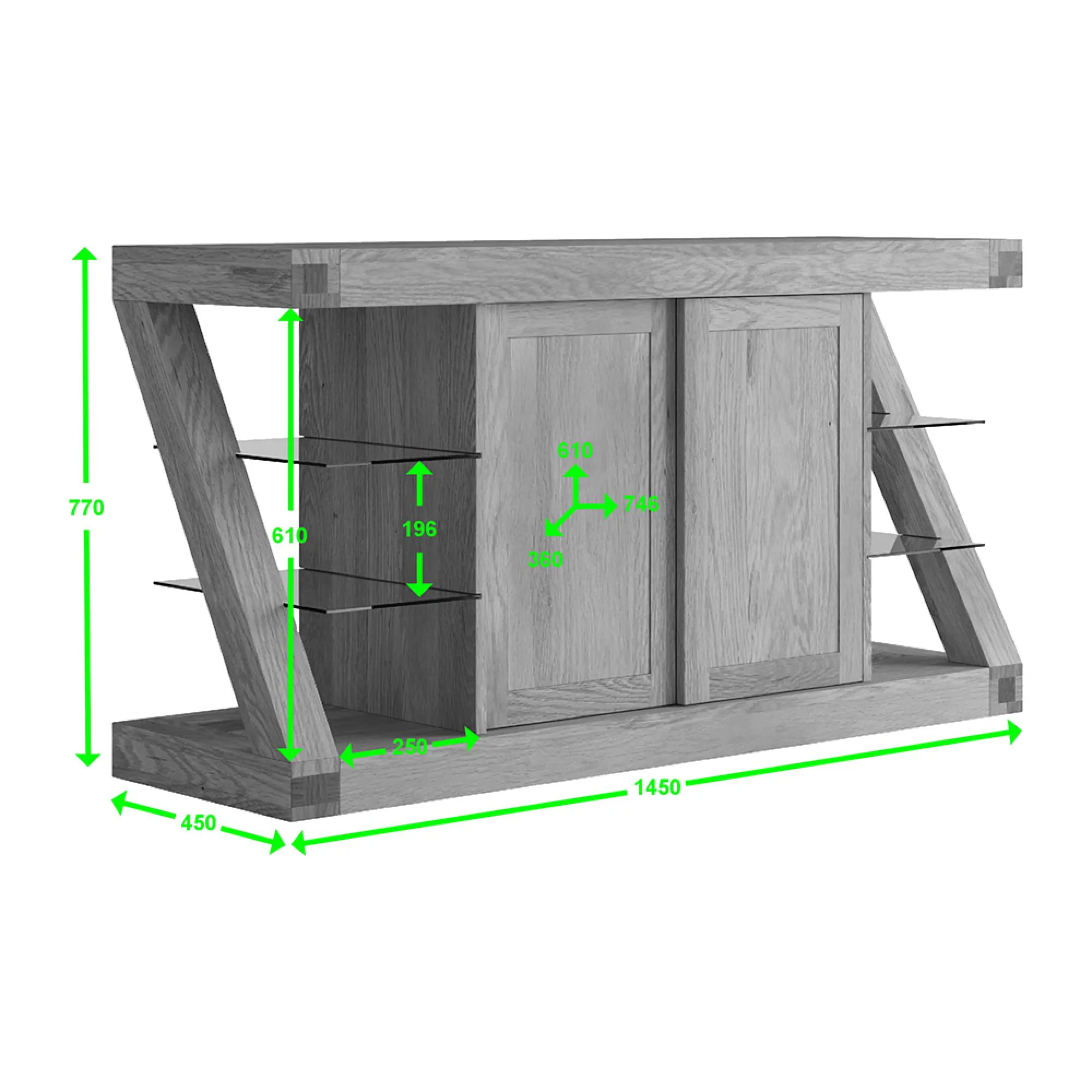 Ziggy Large Sideboard - Oak