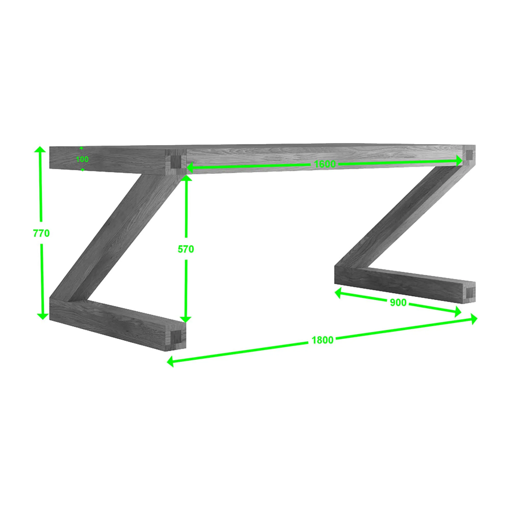 Ziggy Oak 6 Seater Dining Table - Lacquered
