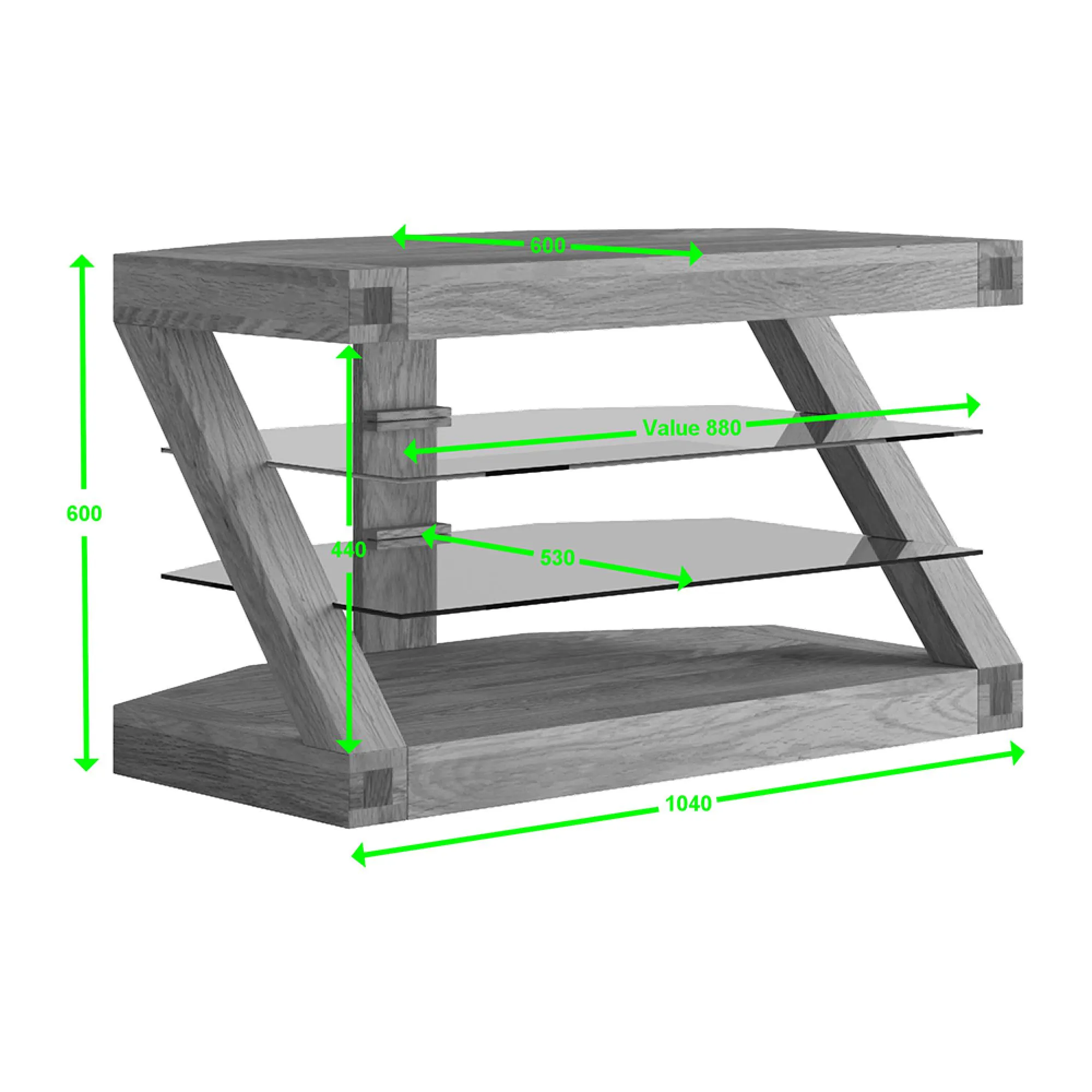 Ziggy Oak Corner TV Unit - Lacquered