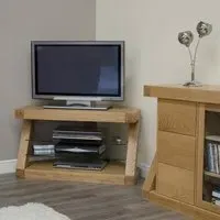 Ziggy Oak Corner TV Unit - Lacquered