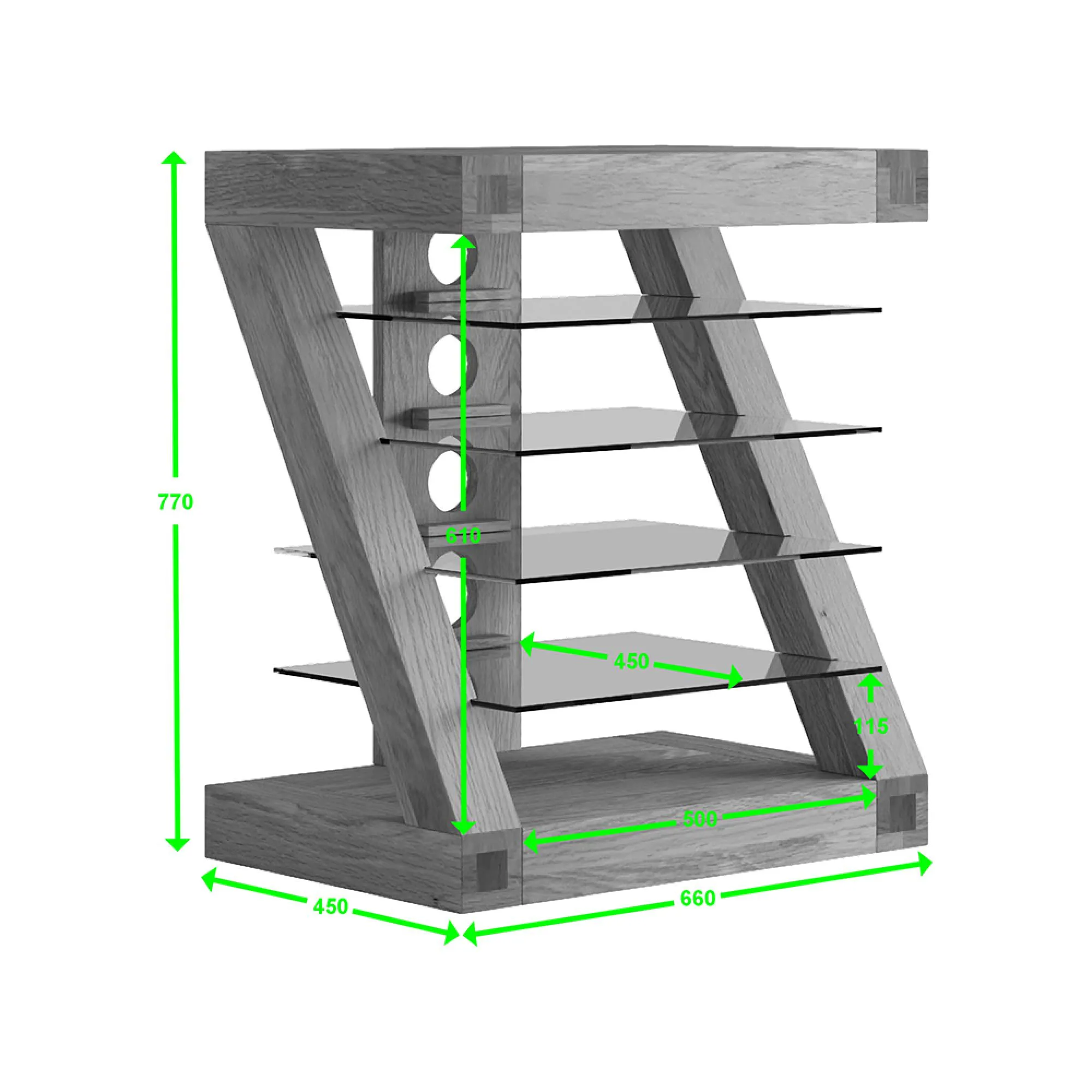Ziggy Oak Hifi Unit - Lacquered