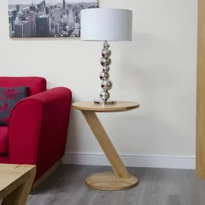 Ziggy Oak Lamp Table - Lacquered