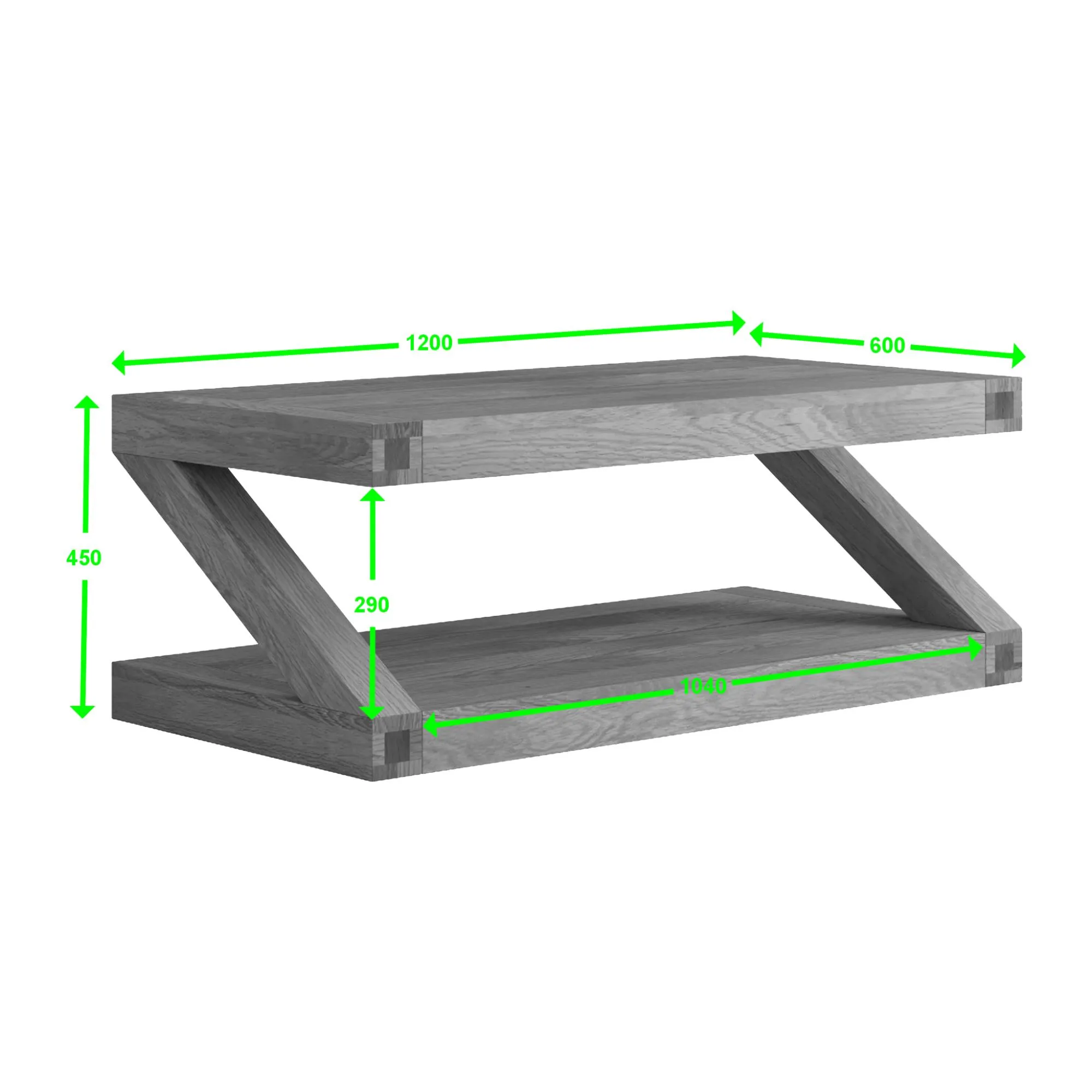 Ziggy Oak Large Coffee Table - Lacquered