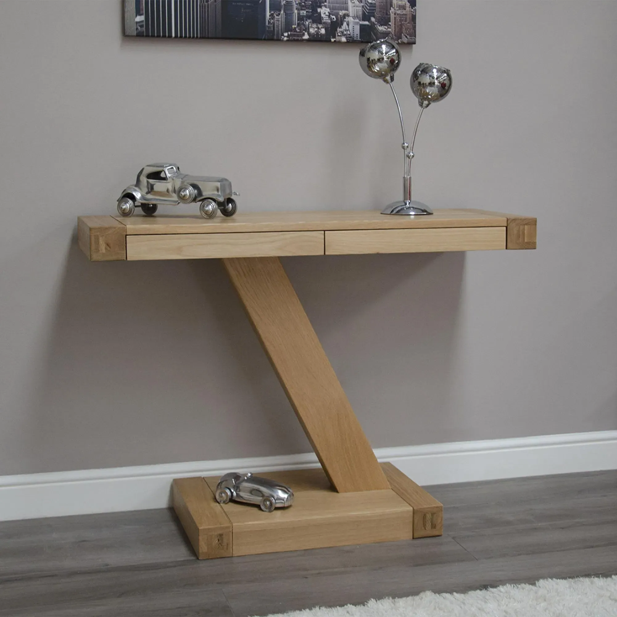 Ziggy Oak Large Console Table - Lacquered