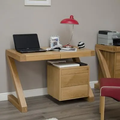 Ziggy Oak Small Desk - Lacquered