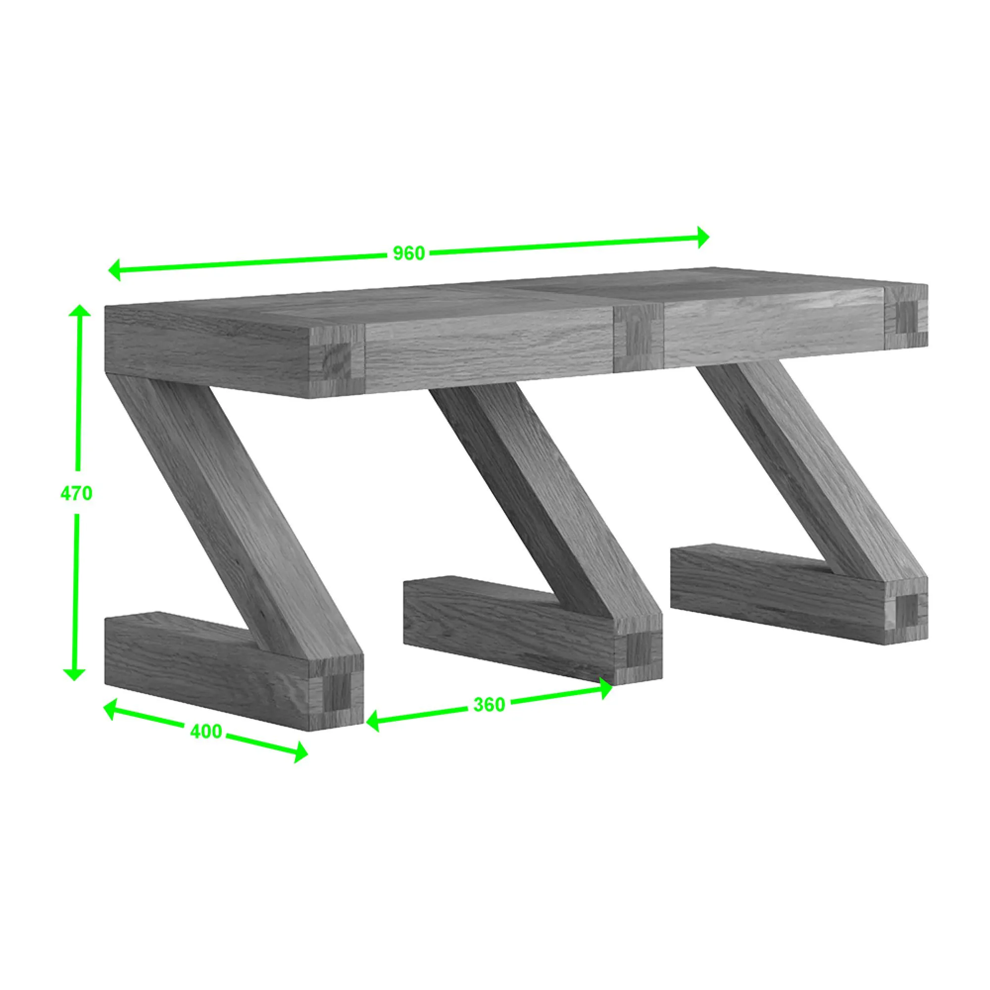 Ziggy Oak Small Dining Bench - Lacquered