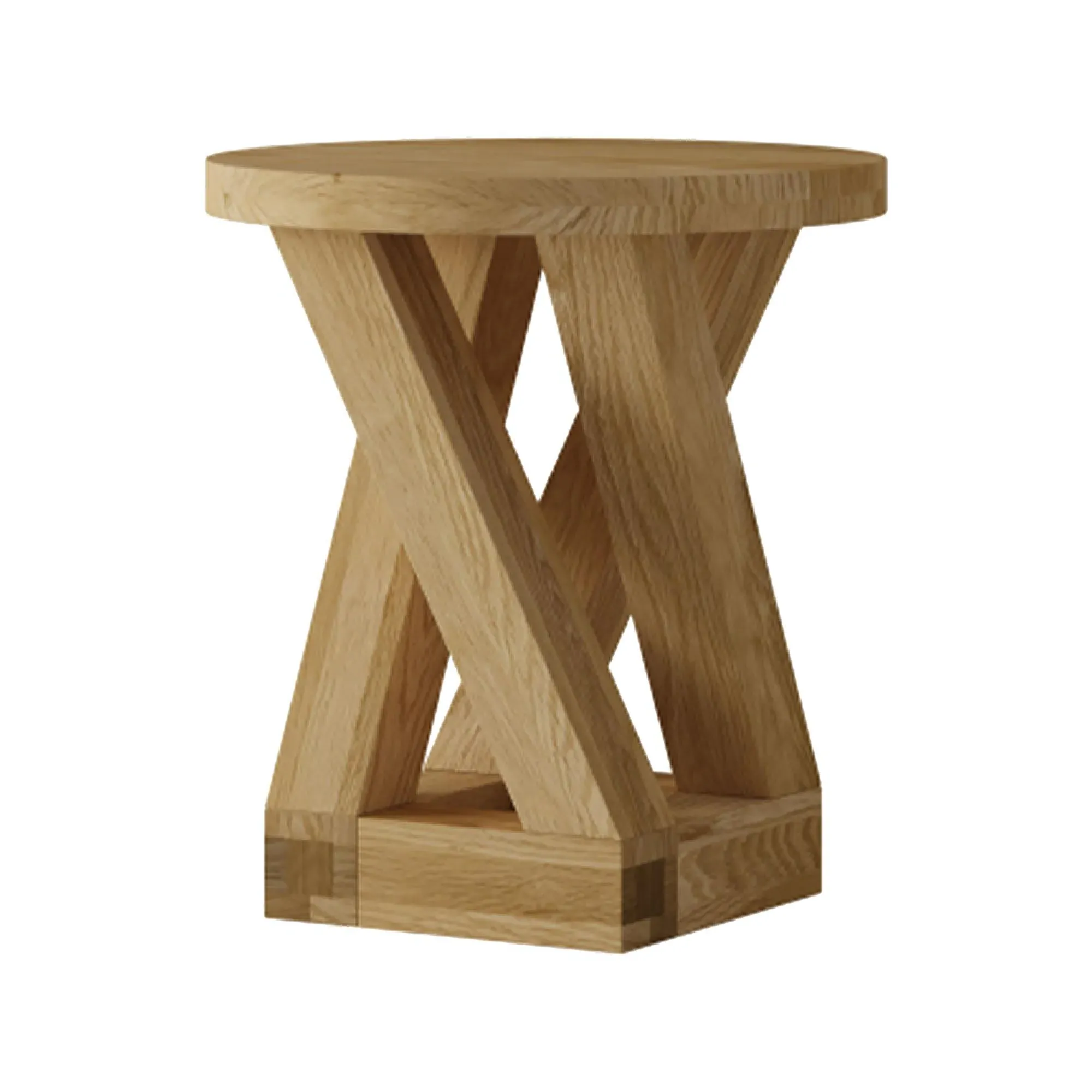 Ziggy Round Lamp Table - Oak