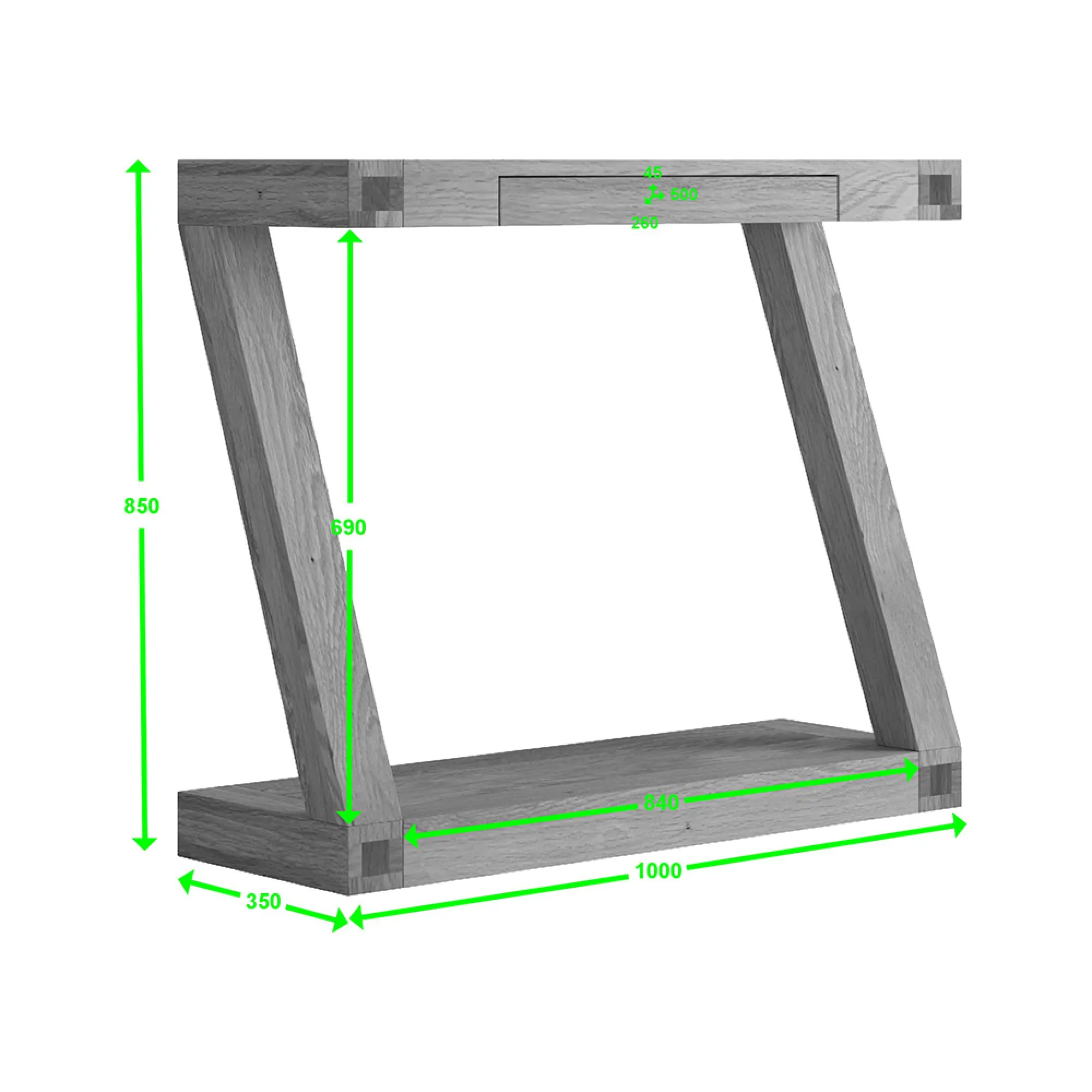 Ziggy Small Hall Table - Oak