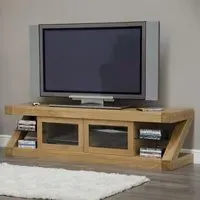 Ziggy TV Unit with Glass - Oak
