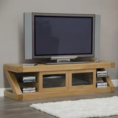 Ziggy TV Unit with Glass - Oak