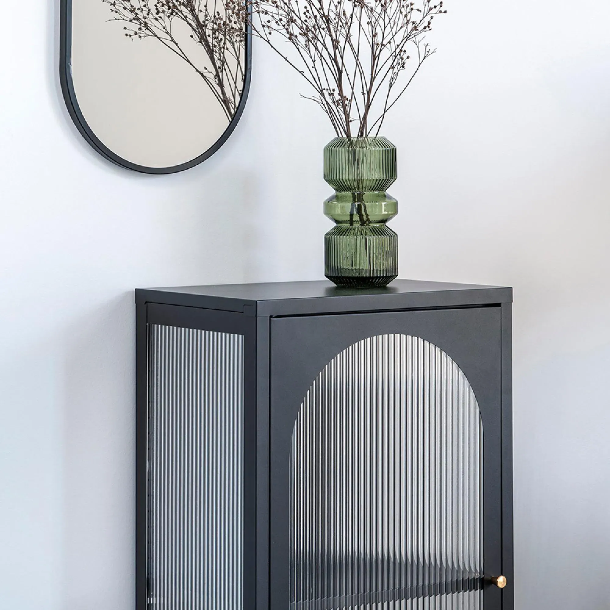 Adelaide Narrow Cabinet - Black, Metal