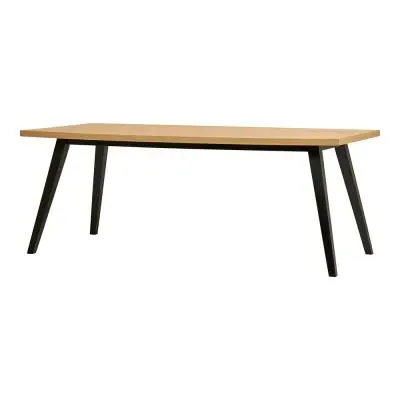 Amora 8 Seater Dining Table with Herringbone Pattern - Oak