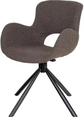 Amorim Boucle Swivel Dining Chair - Brown image
