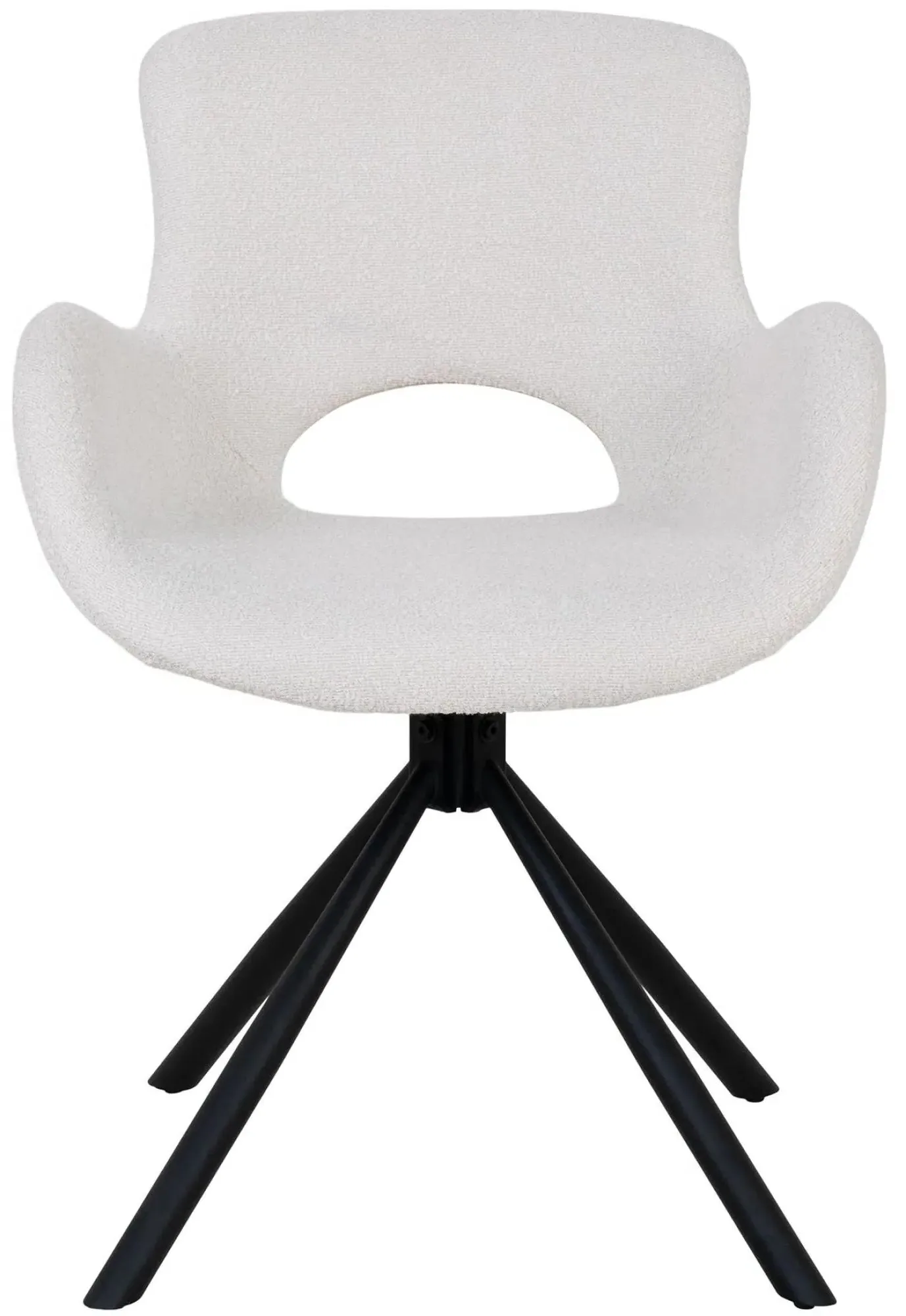 Amorim Swivel Dining Chair - White, Boucle Fabric
