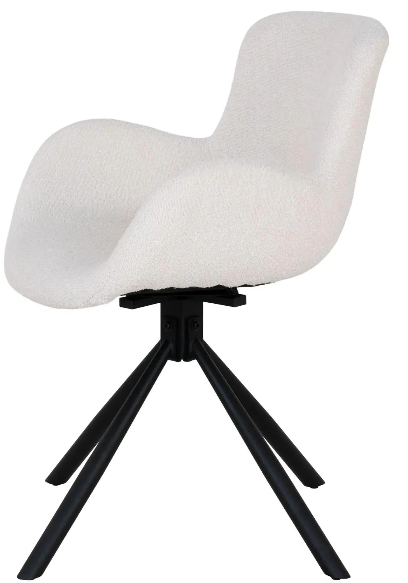 Amorim Swivel Dining Chair - White, Boucle Fabric
