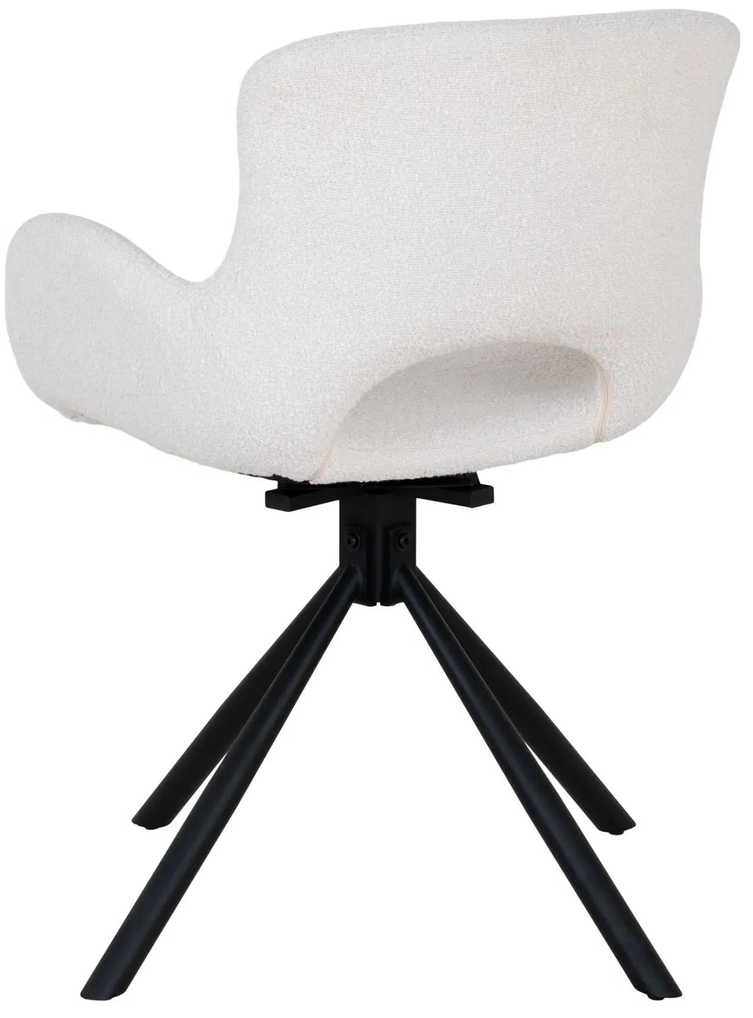 Amorim Swivel Dining Chair - White, Boucle Fabric