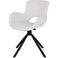 Amorim Swivel Dining Chair - White, Boucle Fabric