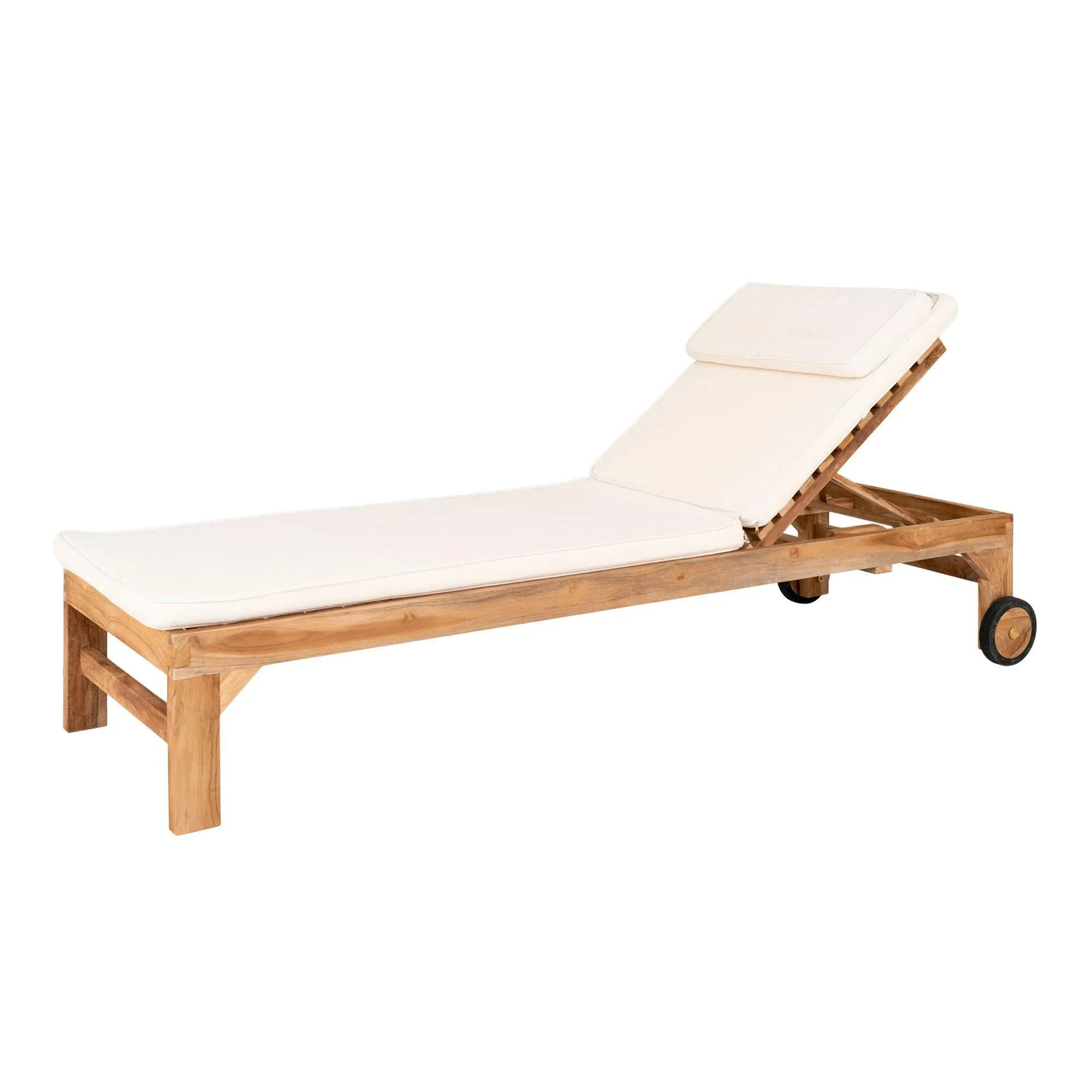 Andorra Garden Sunlounger - Natural, Teak Wood