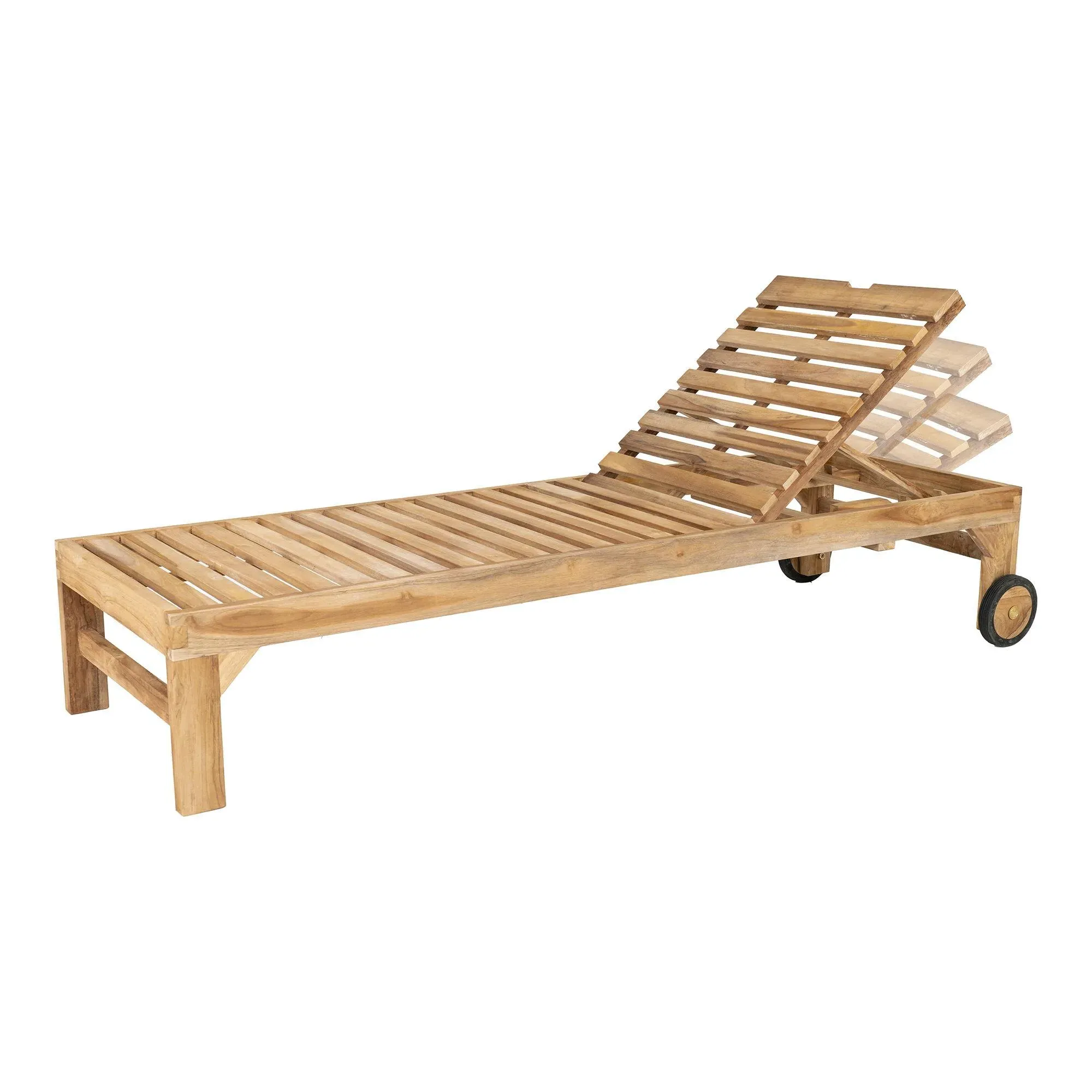 Andorra Garden Sunlounger - Natural, Teak Wood